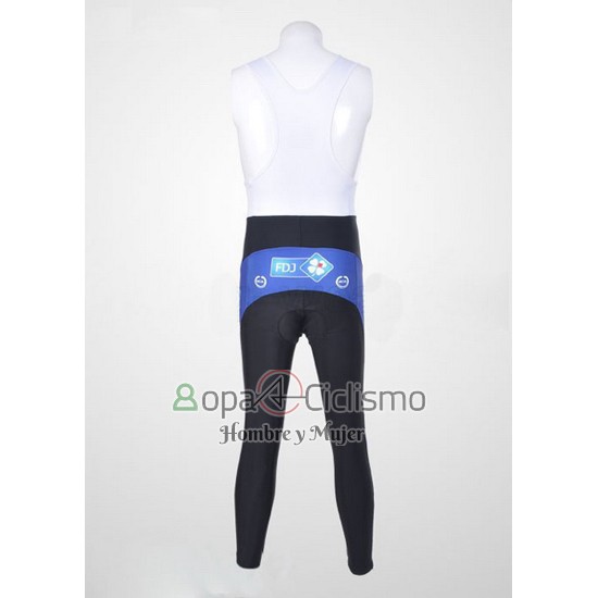 Fdj Ropa Ciclismo Culotte Largo 2010 Mangas Largas Blanco y Azur